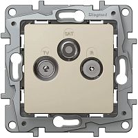 Розетка TV+R+SAT Звезда без рамки Legrand Etika 3-м. слоновая кость картинка